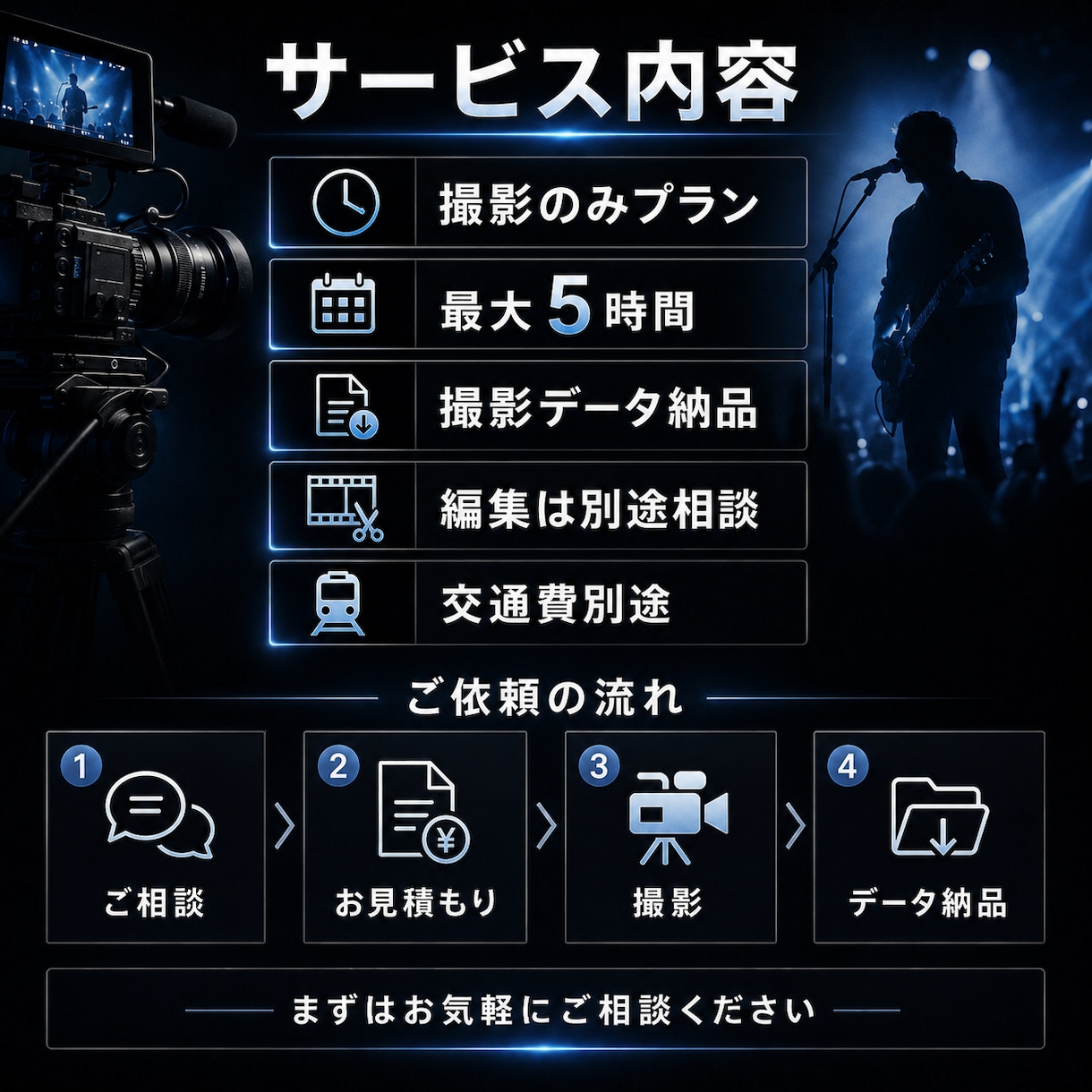 MV・ミュージックビデオ撮影します MV撮影70本以上。楽曲の魅力が伝わる映像素材を撮影します イメージ3