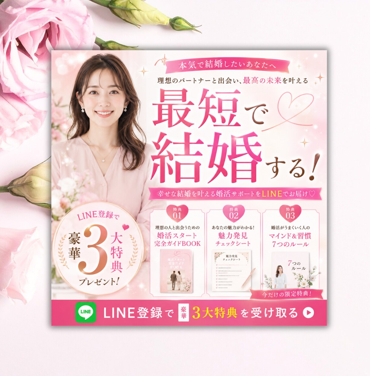 訴求する!SNS集客バナー作成します 起業家応援♡大人可愛い上品なデザイン イメージ6