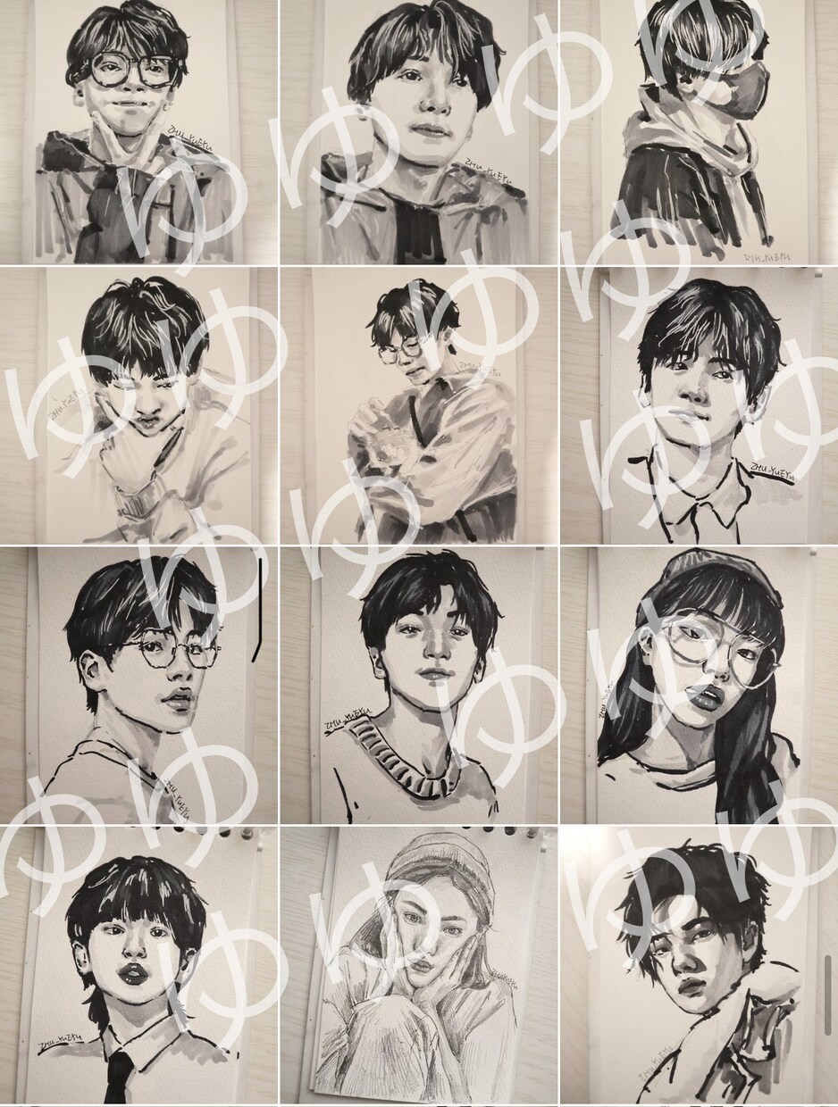 似顔絵かけます あなた用の鉛筆、白黒、水彩絵をかけます。 イメージ2