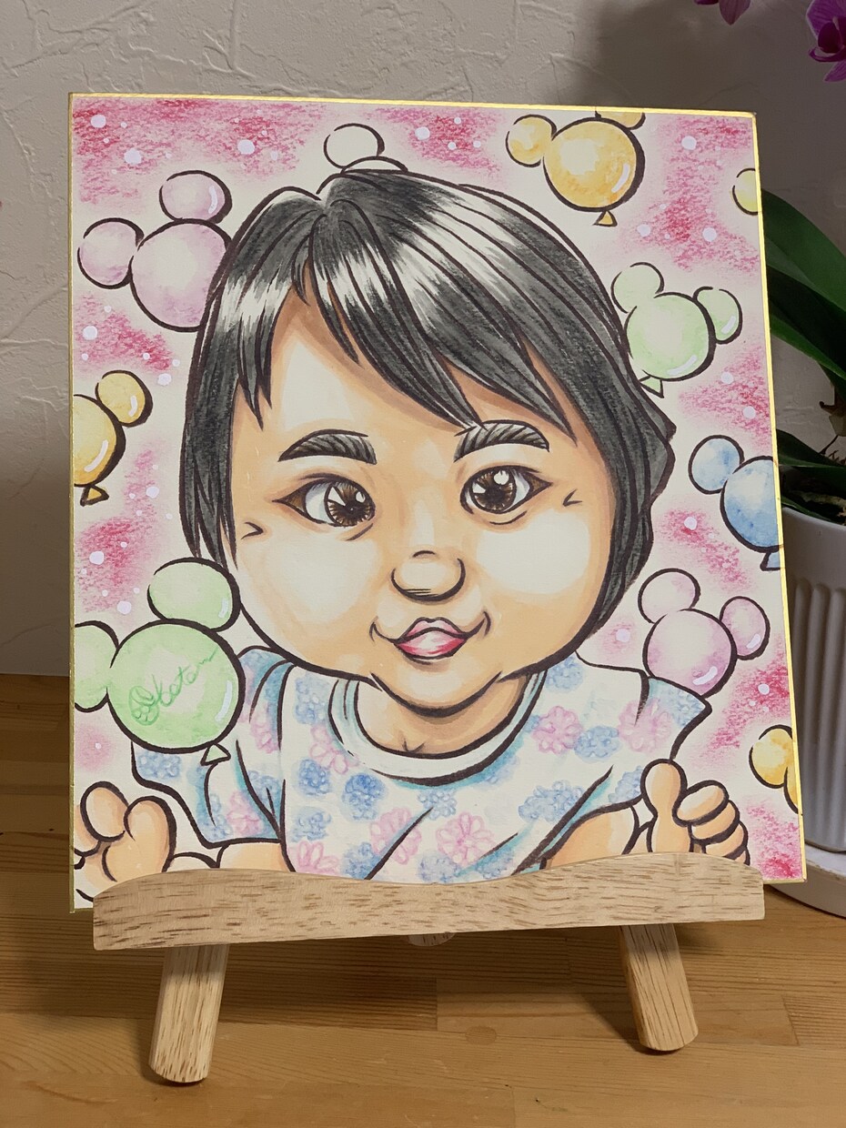 色紙サイズ⭐︎お子様の素敵な似顔絵を制作しますます ⭐︎誕生日、節句、子どもの日、入園、卒園祝いに⭐︎ イメージ1