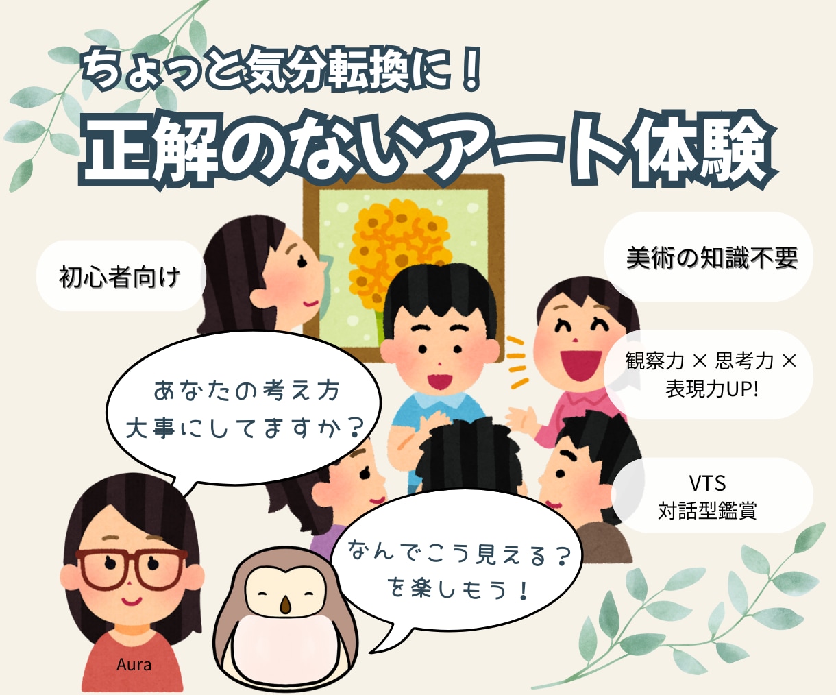 アート鑑賞で考えを伝える力・言葉の力を育てます 美術知識ゼロOK！アートと対話で表現力が身につきます イメージ1