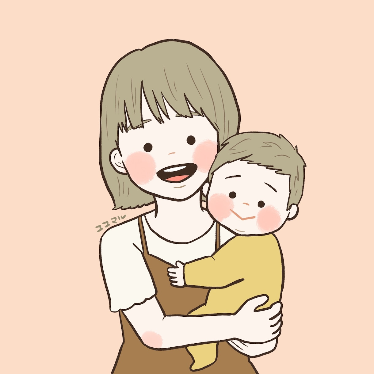 ゆるっと可愛い☆ママと赤ちゃんのアイコン描きます シンプルで使いやすい☆ブログやSNS、プレゼントにも！ イメージ1