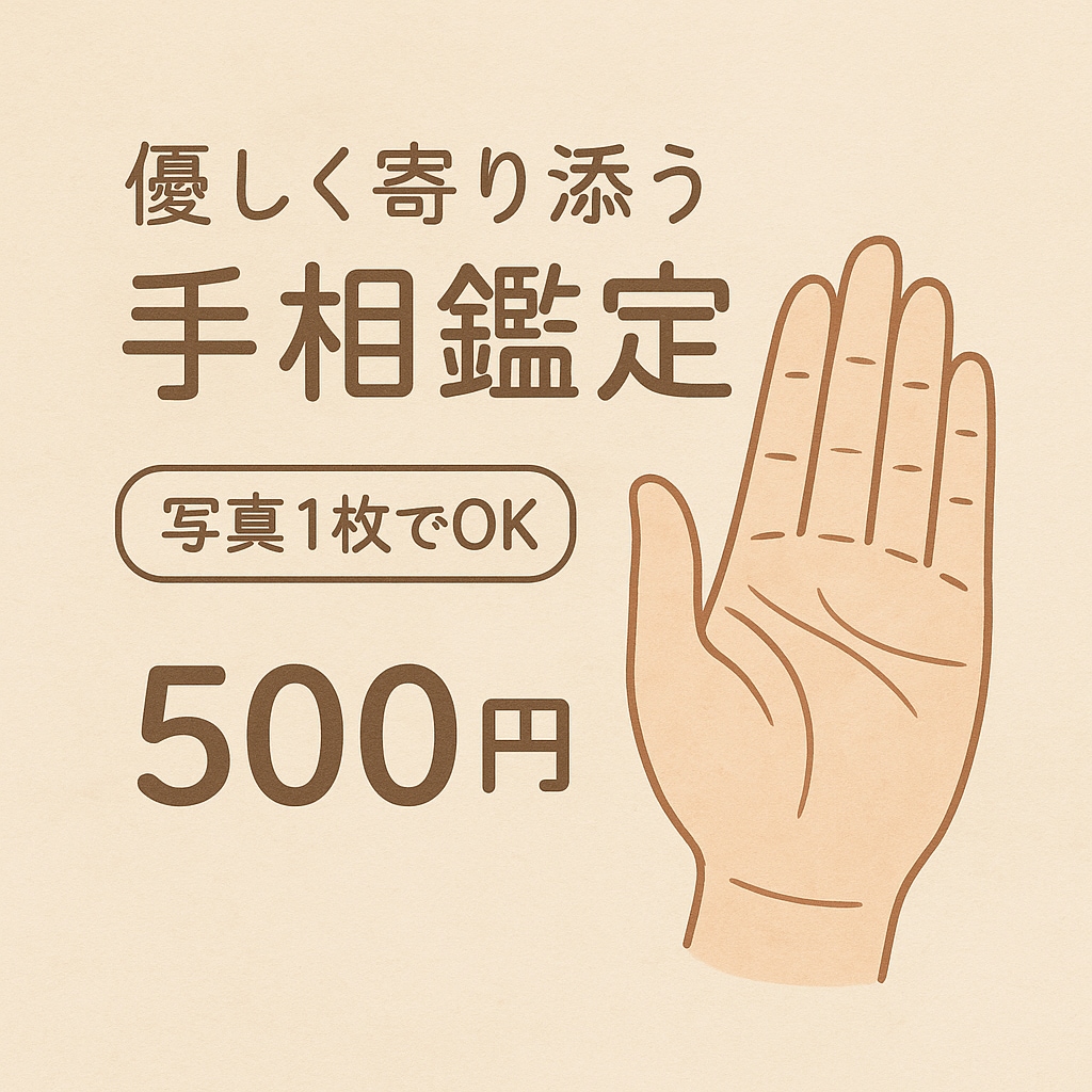 写真1枚でOK ！あなたの手相を簡易鑑定します プチプレゼント！お悩み相談付き イメージ1