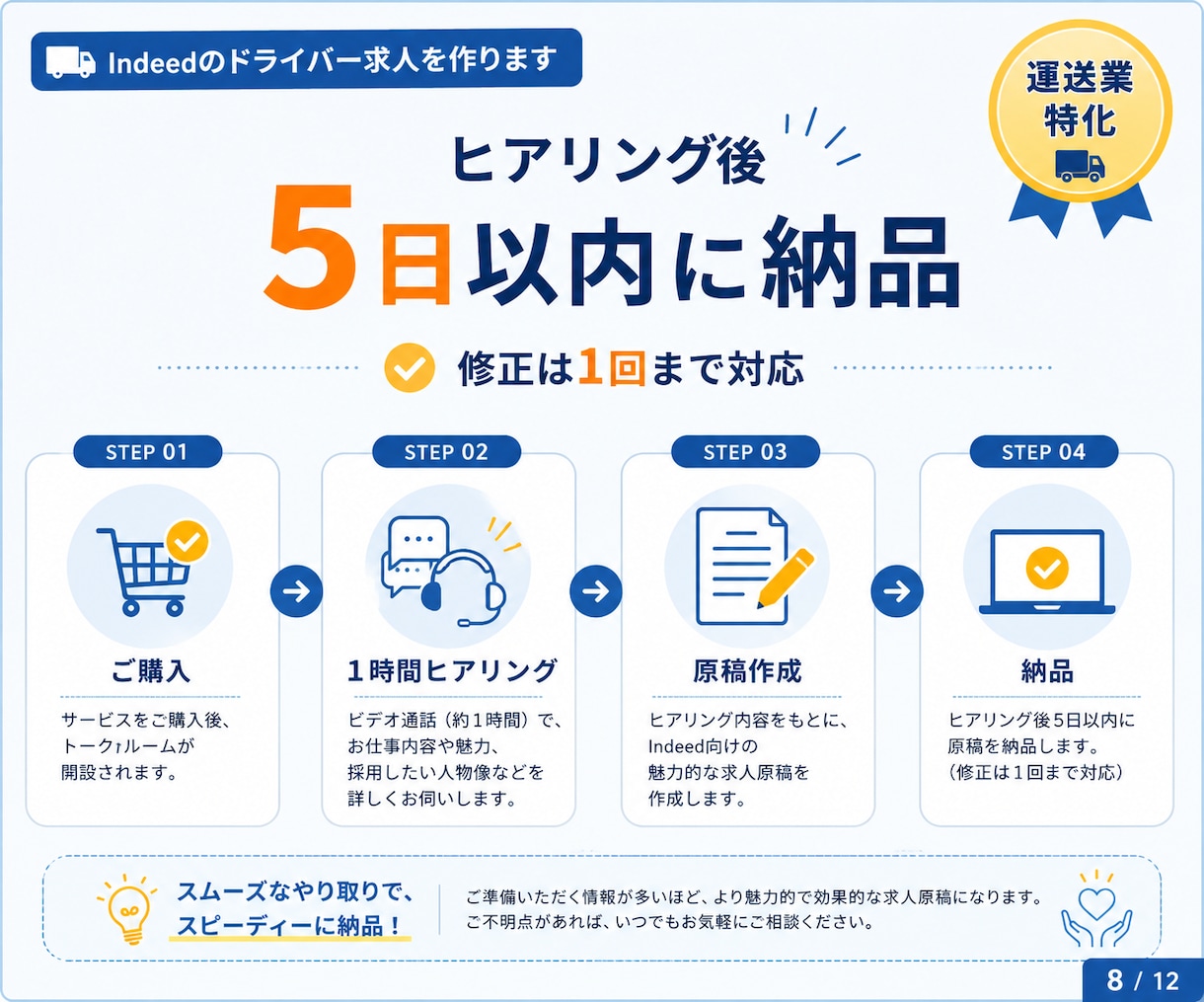 Indeedのドライバー求人を作ります 無料掲載で応募につなげる運送業特化サービス イメージ9