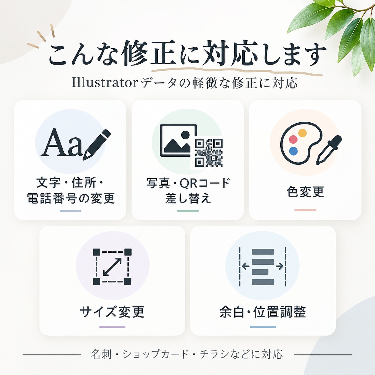 Illustratorデータを修正・編集します 文字変更・画像差替え・サイズ変更など対応します イメージ2