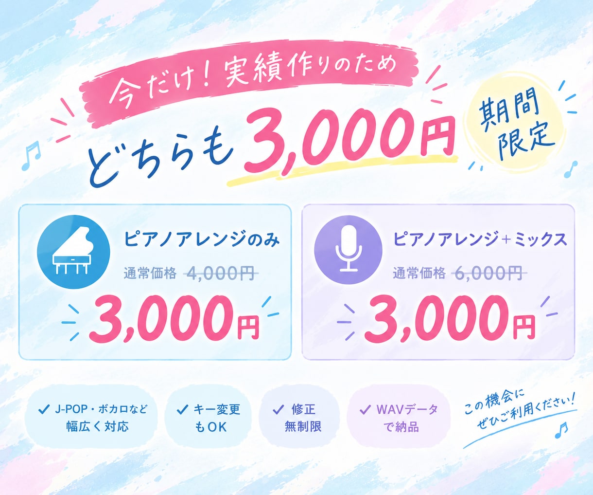 ピアノアレンジの歌ってみた制作をサポートします お好きな楽曲のピアノアレンジ、演奏からミックスまで対応します イメージ2