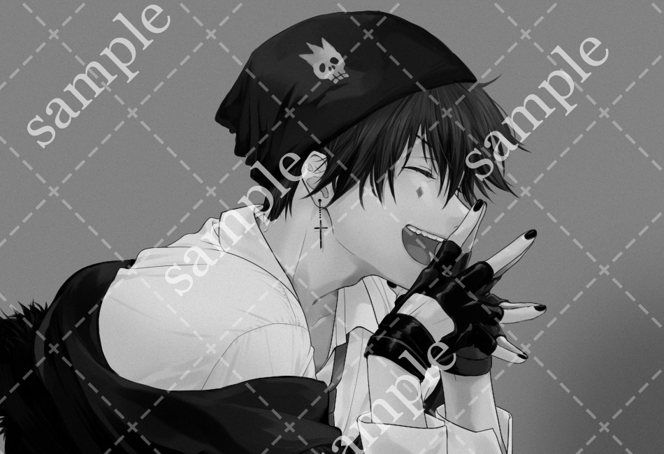 モノクロイラスト描きます シワ・質感を大事に描いております イメージ1