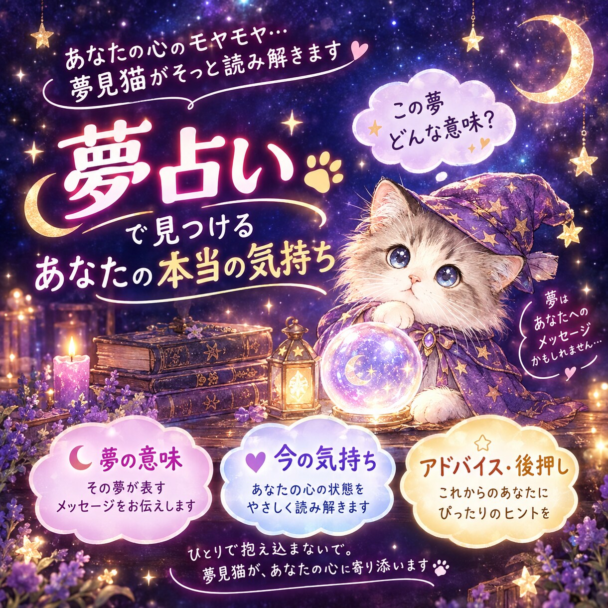夢占い　夢からヒントを得てあなたの心を紐解きます 何気なく見た夢にも今のあなたを知るヒントが隠れているかも。 イメージ1