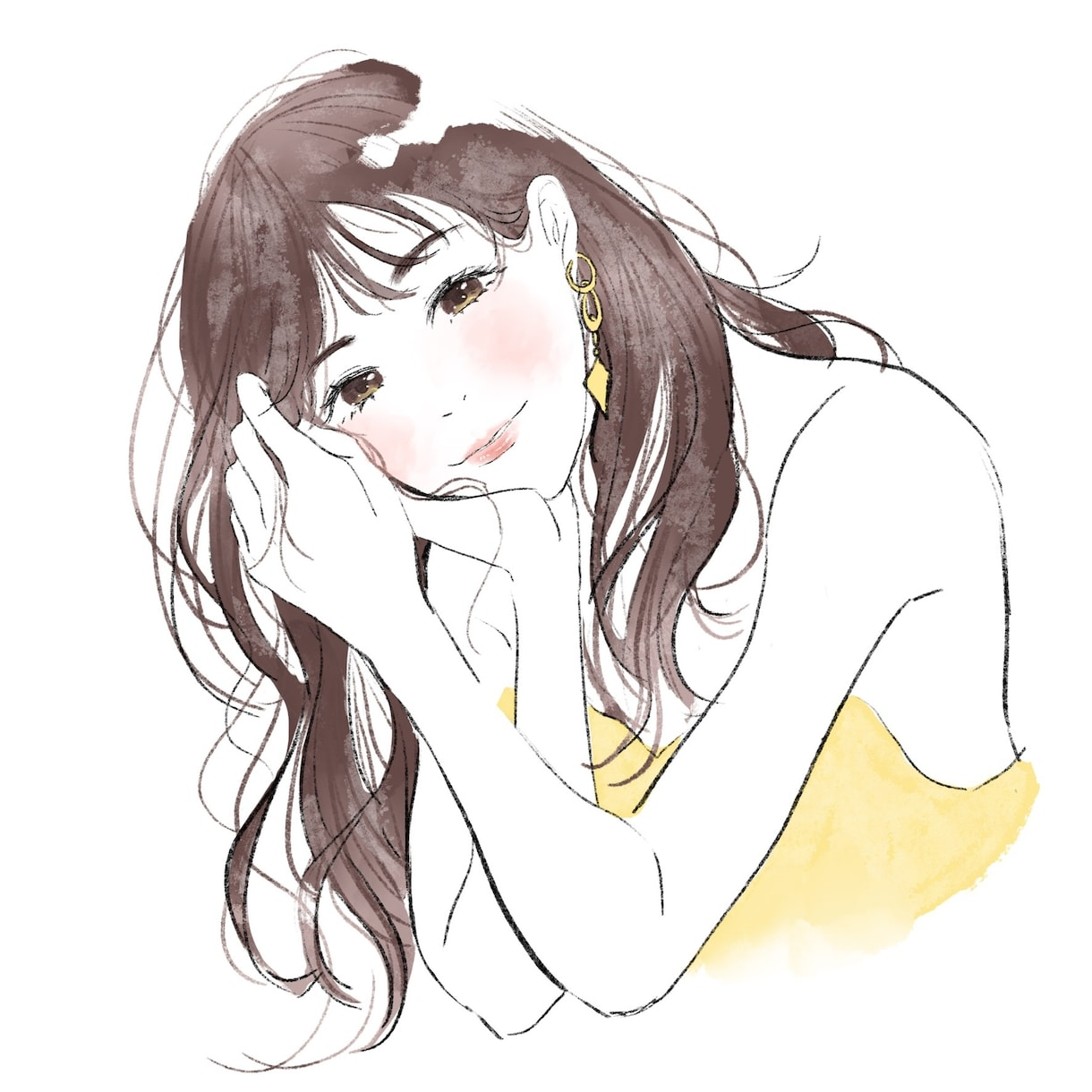 オシャレな水彩風アイコンイラストお描きします やわらかく優しい印象の水彩イラストをSNSアイコンに イメージ7