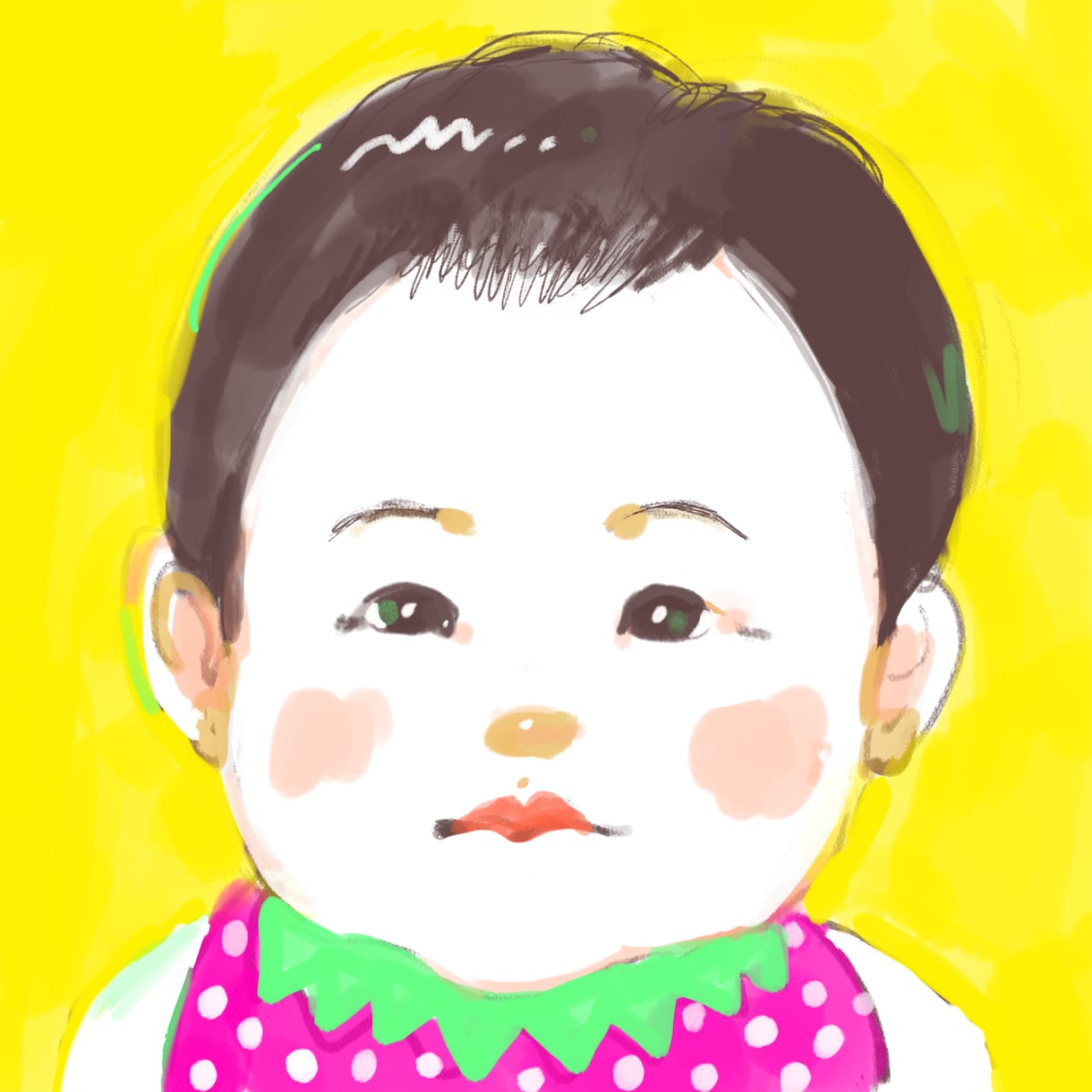SNSアイコンに使える！ポップな似顔絵お描きします ご希望の色を使っておしゃれに仕上げます★ イメージ4
