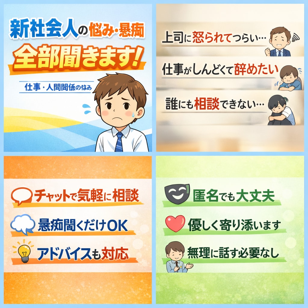 新社会人の方など悩み雑談等聞きます 4月に入り新しい環境での悩み愚痴雑誌を是非募集してます！ イメージ1
