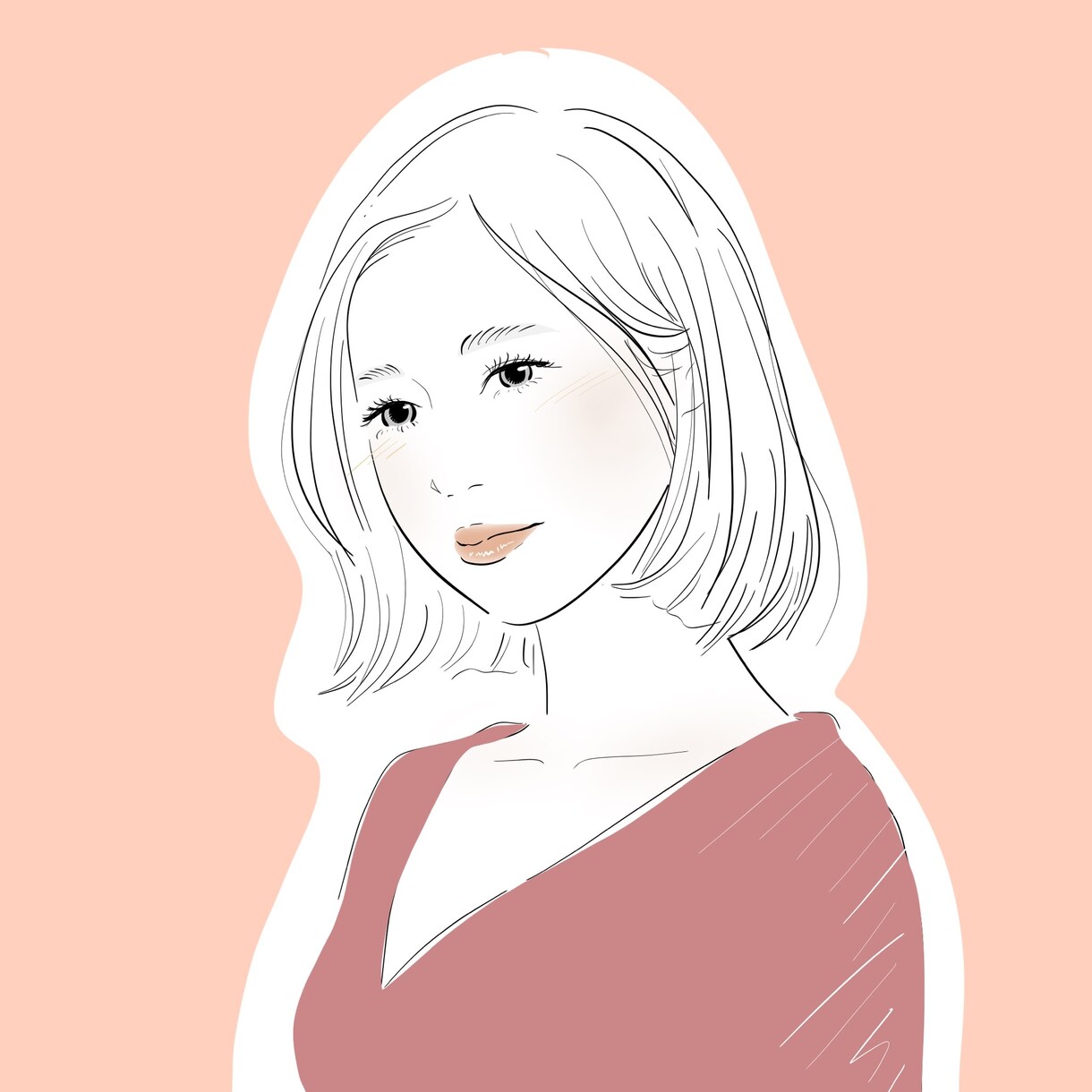 綺麗な線画でお洒落な似顔絵作成します ＼★ビジネスアイコン／名刺等にも／ イメージ2