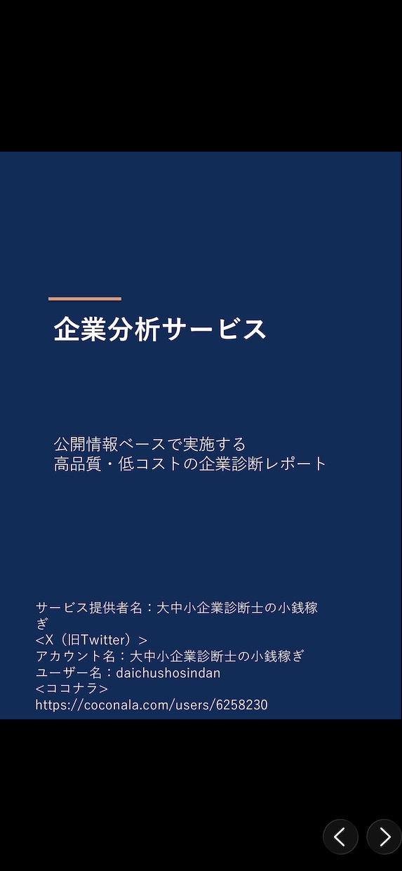 現役の診断士が公開情報から高品質な企業診断します 情報漏洩リスクゼロ！圧倒的高コストパフォーマンスの企業分析 イメージ1