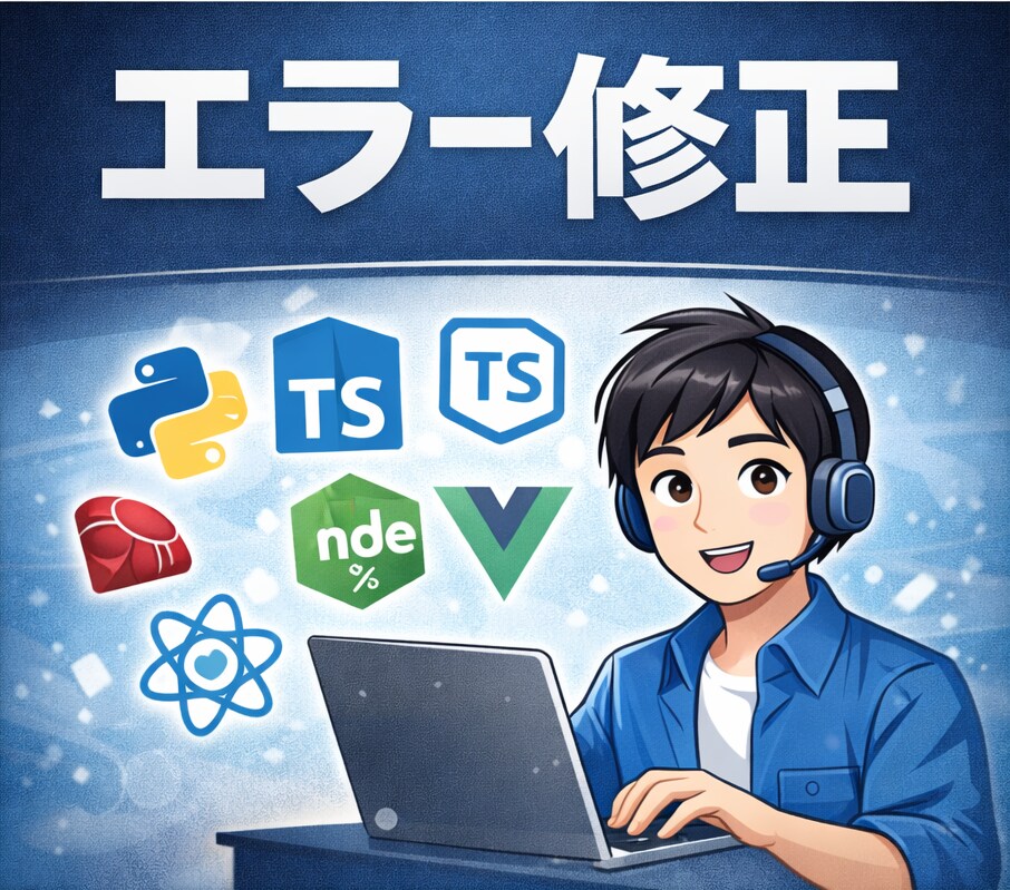 開発中に起こったエラーを修正します 「動かない…」を最短で復旧。開発中のエラーを特定して直します イメージ1