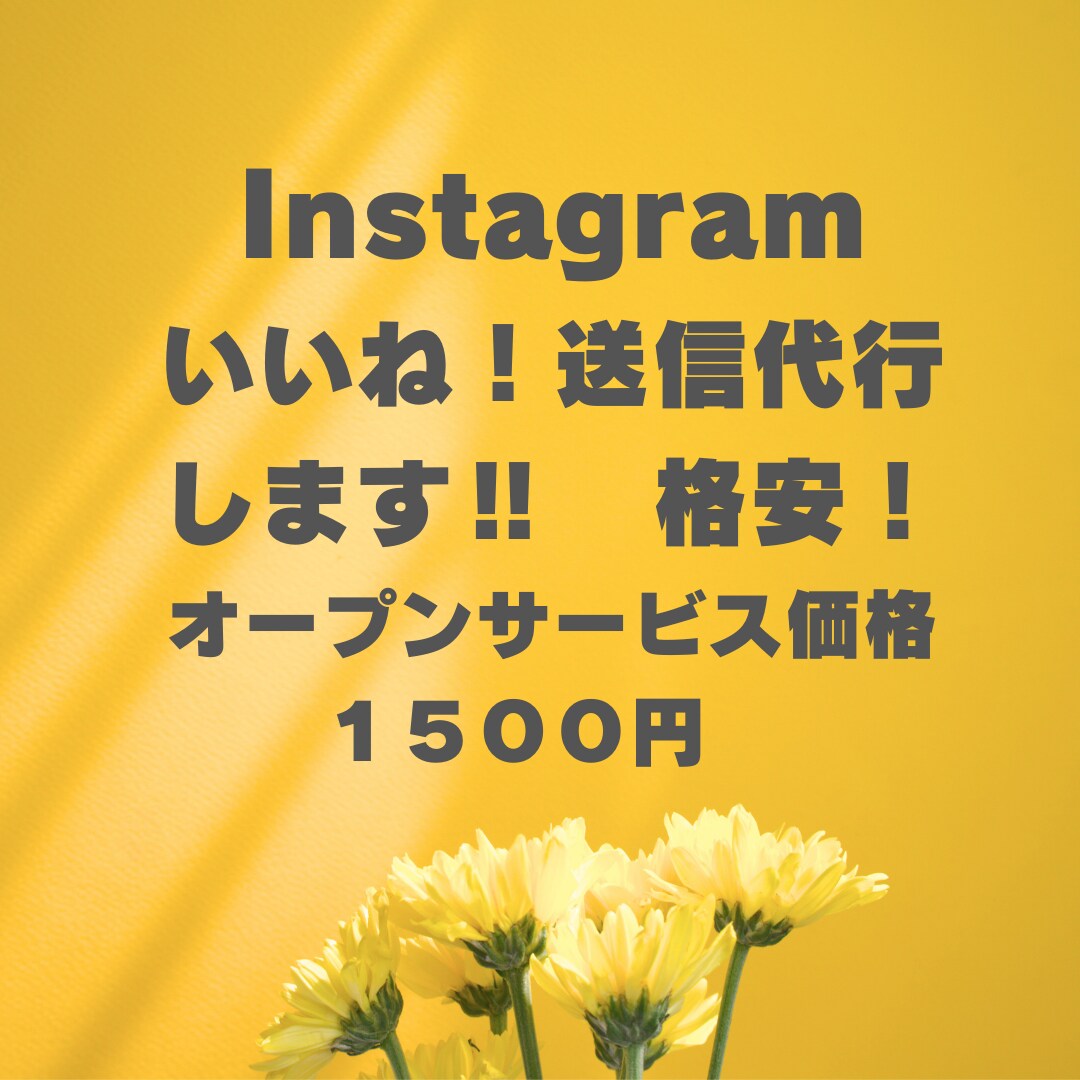 Instagram　いいね！送信代行します サービス価格　￥5000で承ります。 イメージ1