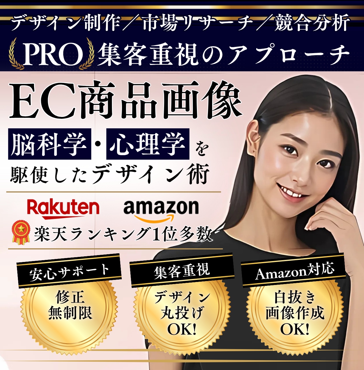 売上UPに直結！集客重視のEC商品画像を作成します Amazon・楽天など対応｜枚数・構成など柔軟に対応します イメージ1