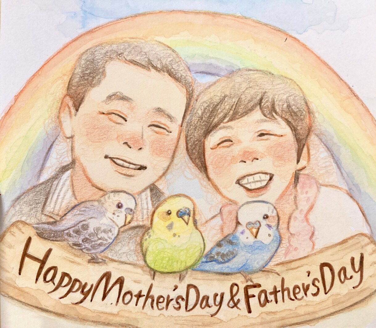 小さいサイズはこちら！かわいい似顔絵お描きします 小さくてかわいいサイズ。送料無料です！ イメージ7