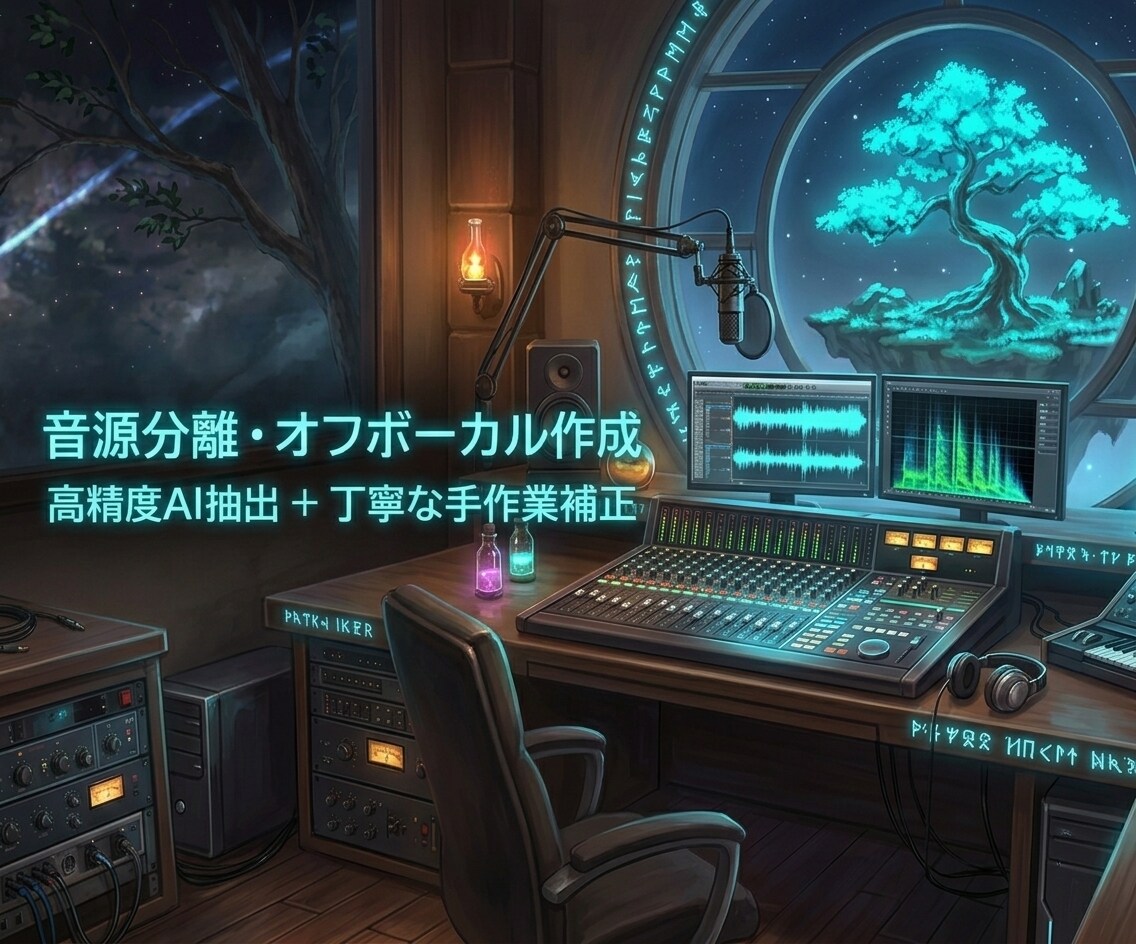 音源のボーカル除去・オフボーカル化作業を代行します 高精度AI抽出＋手作業補正でクリアな伴奏に！ イメージ1
