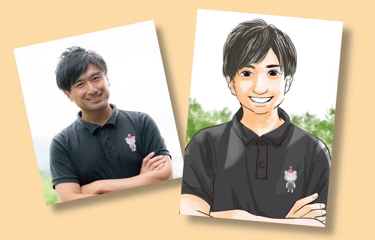 ほんわかいい感じの似顔絵描きます 心に残る贈り物☆記念日やウェルカムボードに最適!!! イメージ5