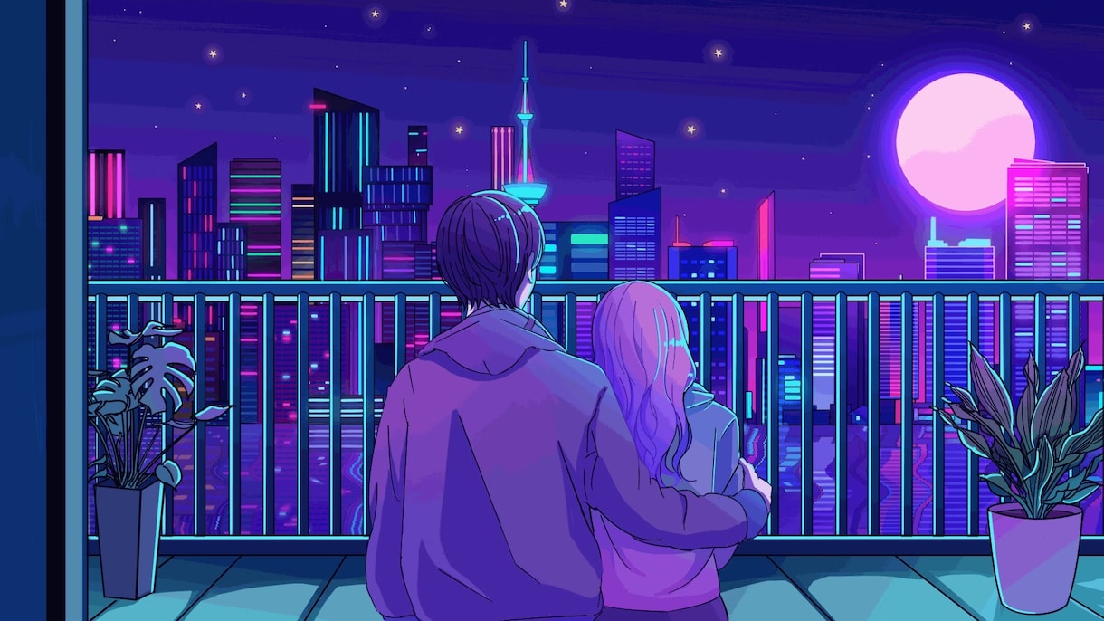 ネオンチックで可愛いMV・配信用イラスト制作します CDジャケット/MV/配信背景など イメージ8