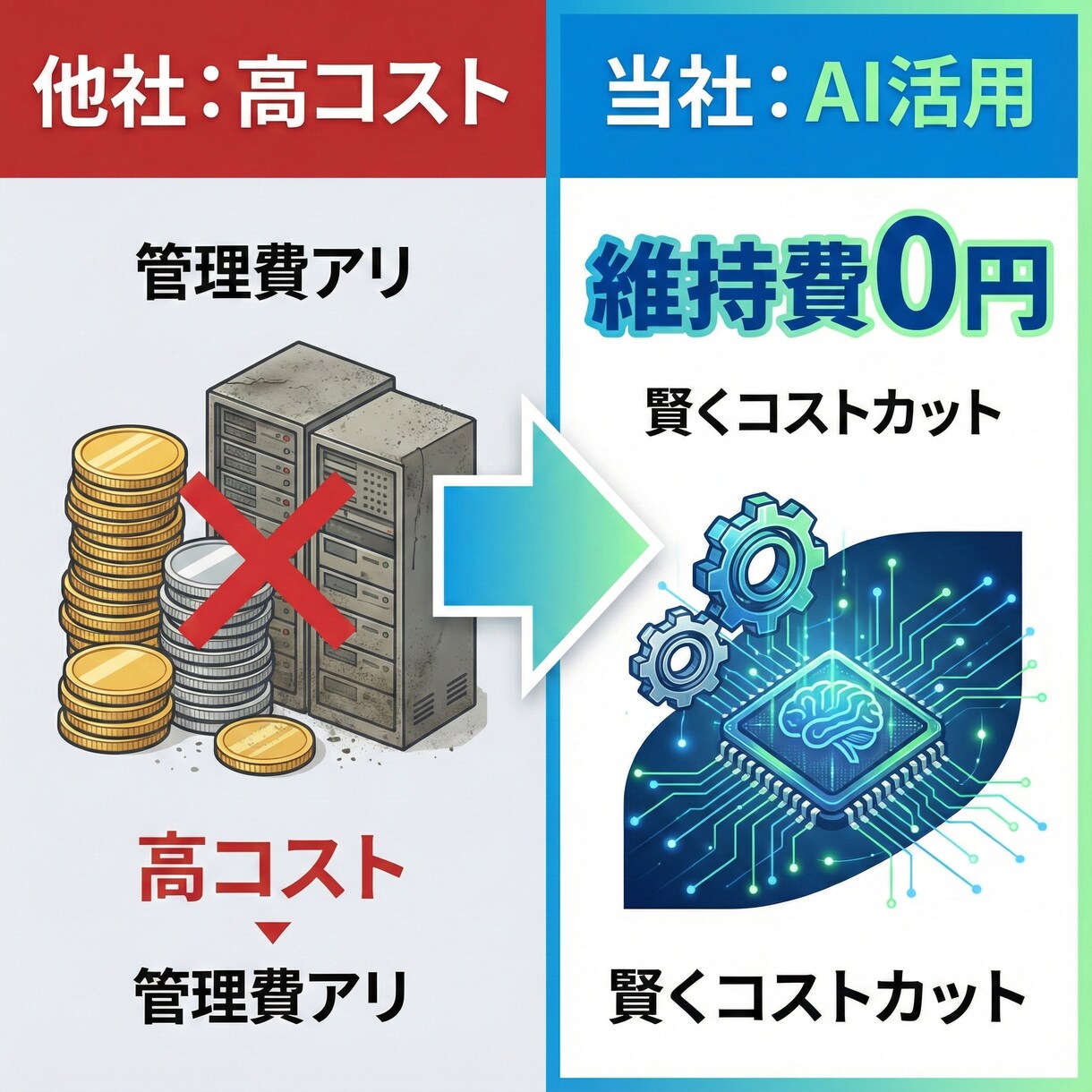 維持費無料の高速HP作ります 毎月の管理費ずっと0円。広告なし＆爆速のプロ仕様サイトを提供 イメージ3