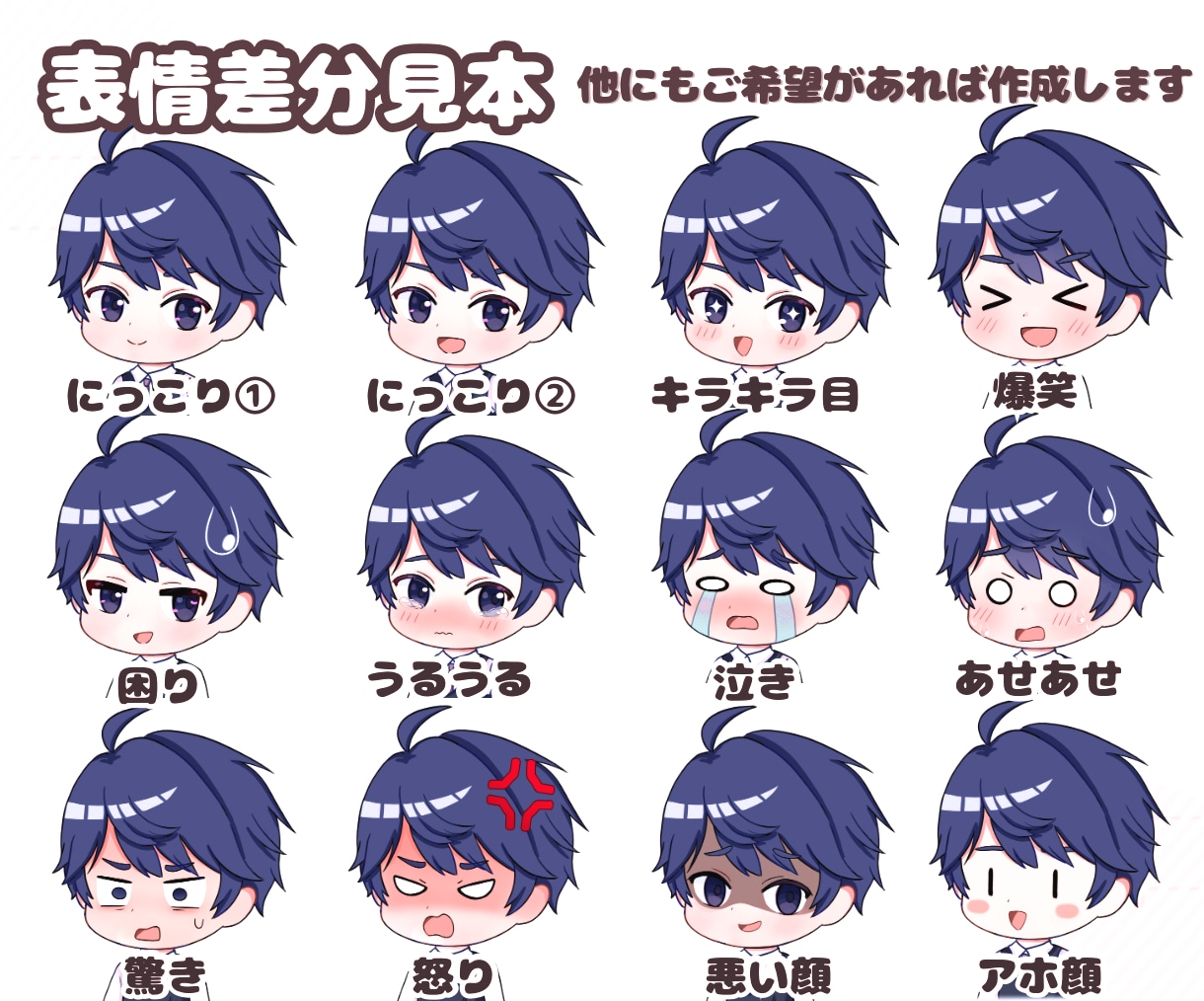 修正無制限★表情差分付き♪可愛いミニキャラ描きます 初めてでも安心◎丁寧にサポートさせて頂きます♪ イメージ6