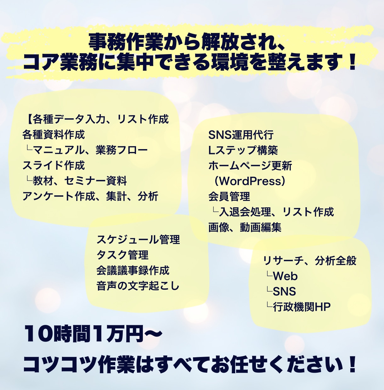事務13年オンライン秘書｜ビジネスのサポートします コア業務以外の全てをまるごとお引き受けできます！ イメージ2