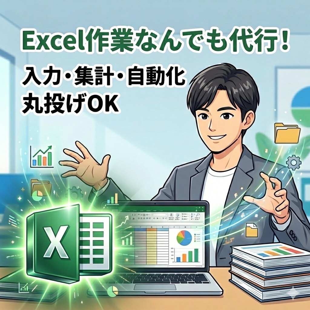 Excel/エクセル作業なんでも代行します エクセル/Excelのことなら何でもできます。 イメージ1