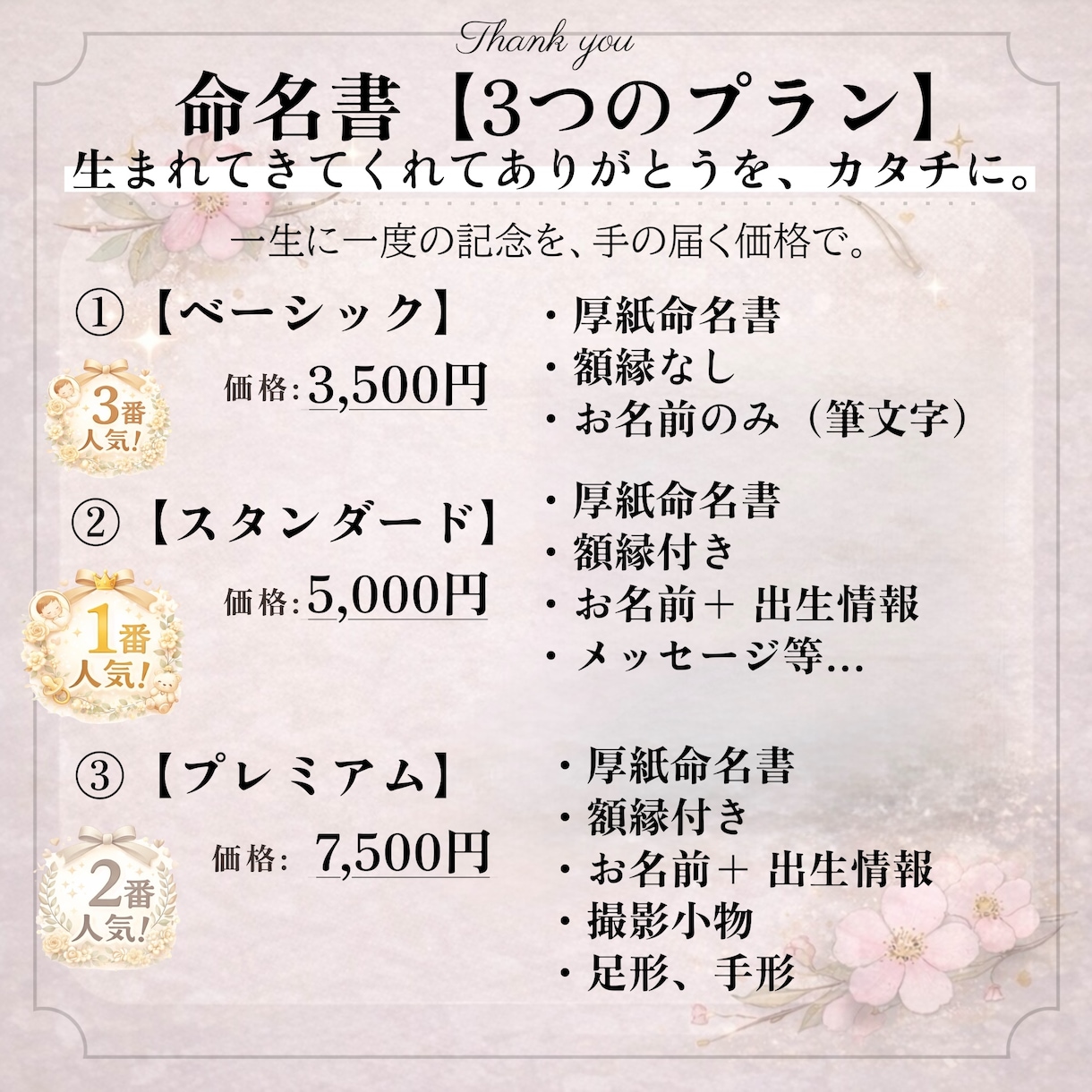 命名書　名前に込めた想いを形にします 生まれてきてくれて、ありがとう。その想いを、残す命名書。 イメージ4