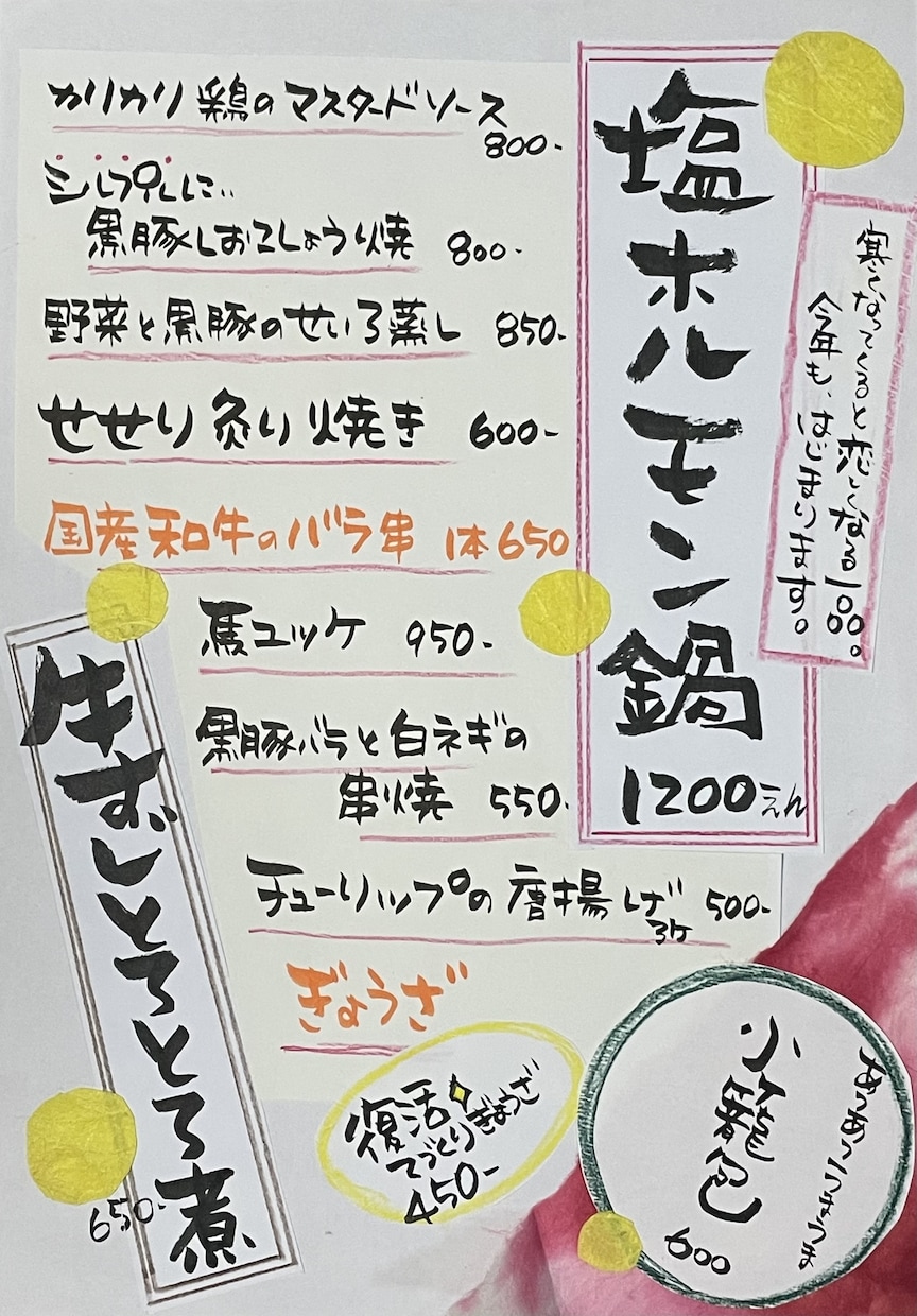 個性ある筆文字でメニューをお書きします キャッチコピーも、クレヨンや色筆ペンも使い表現いたします イメージ4
