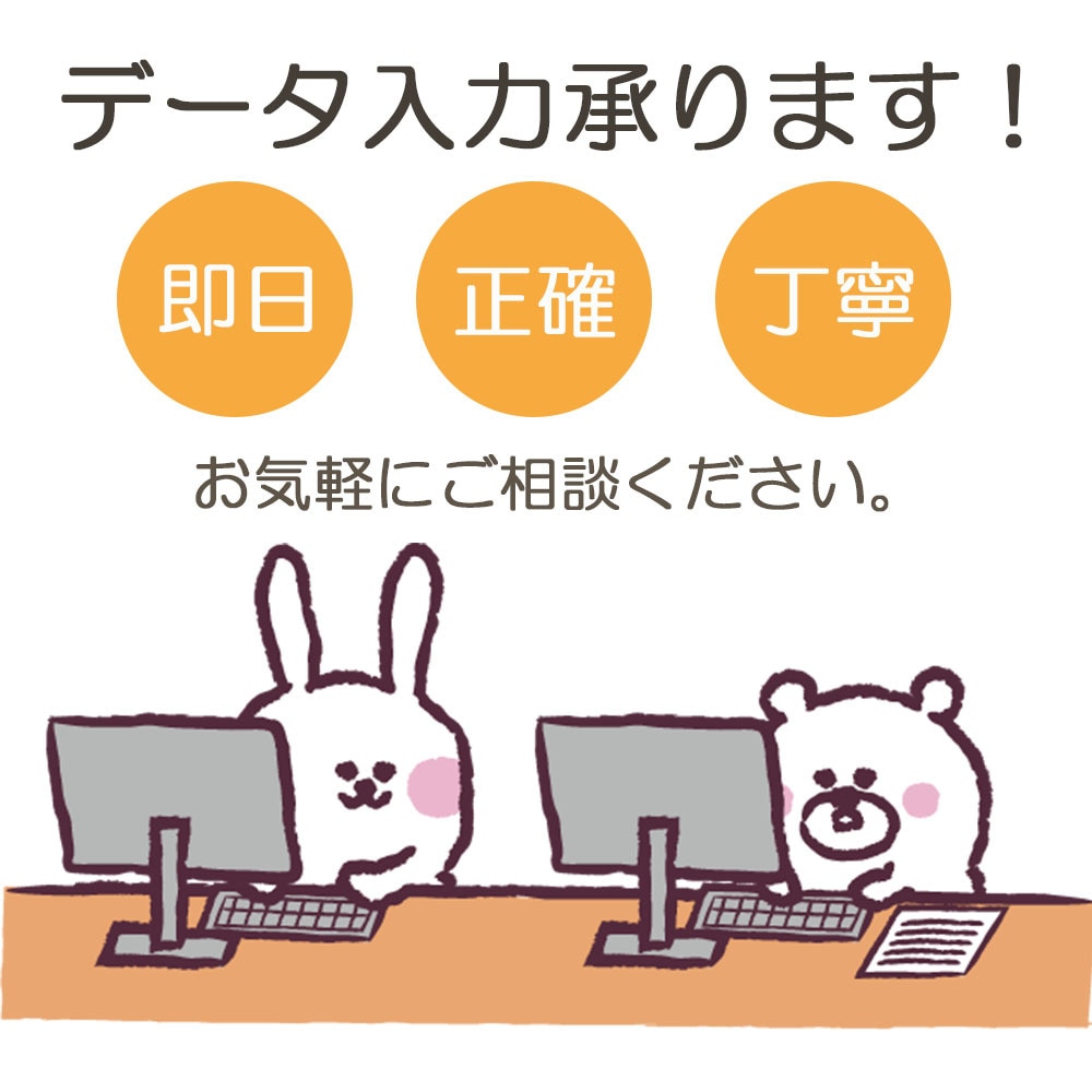 データ入力承ります 即日・正確・丁寧な作業でお手伝いします！ イメージ1