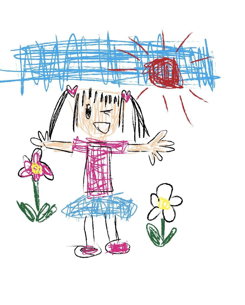 こどもの絵●懐かしくて愛おしいあの頃の絵描きます #小学生#幼稚園#あの頃#エモかわいい#2000年代 イメージ3