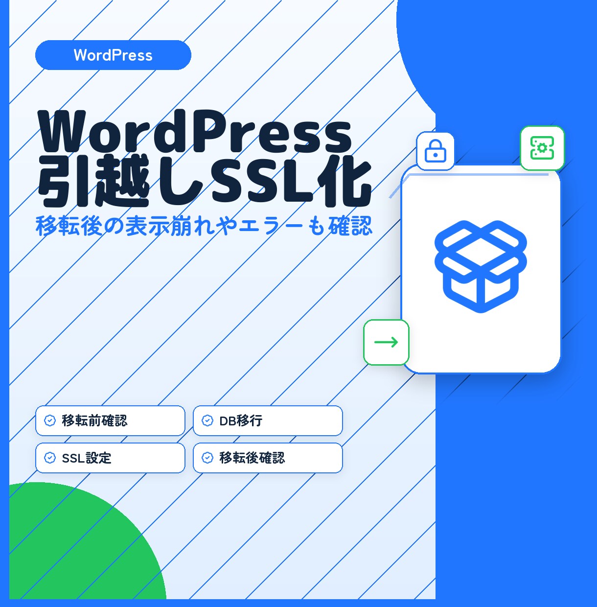 WordPress引越しSSL化します 移転後の表示崩れやエラー対応もお任せください イメージ1