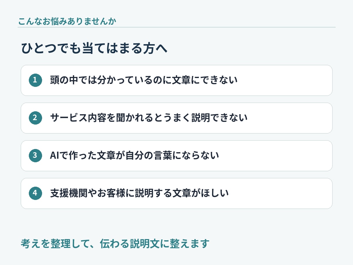 事業アイデアを文章に整理します あなたの考えを仕事で使える説明文にします イメージ10