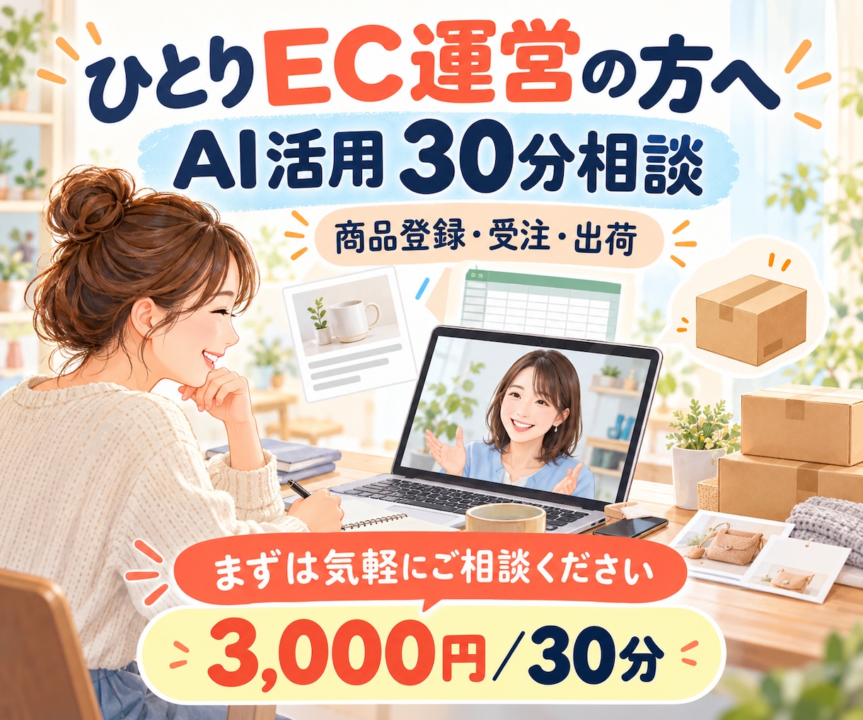 EC業務のAI活用を30分で一緒に整理します 商品登録や受注・出荷の悩みをAIで効率化します イメージ1