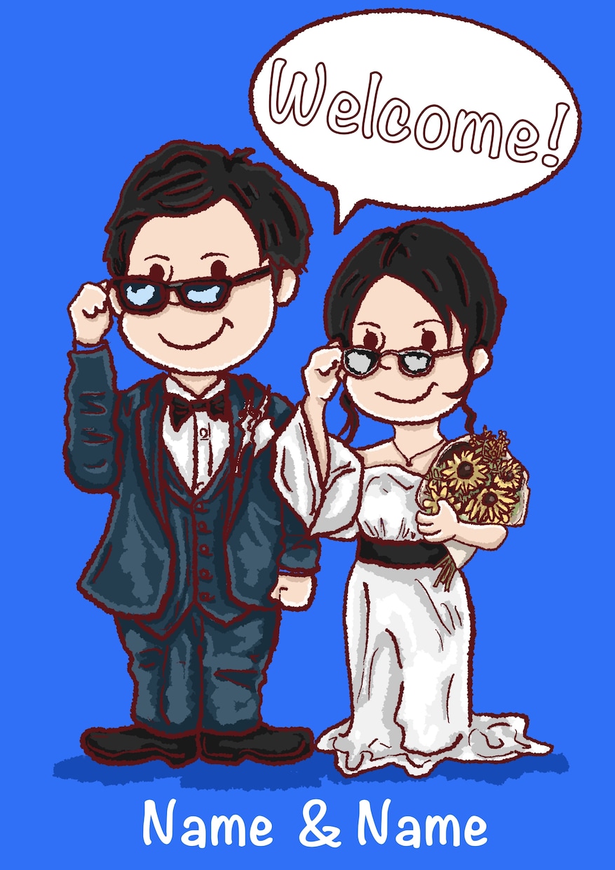 スヌーピー風の似顔絵イラスト描きます ウェディング 記念日 還暦 誕生日にぴったりの可愛いイラスト イメージ10