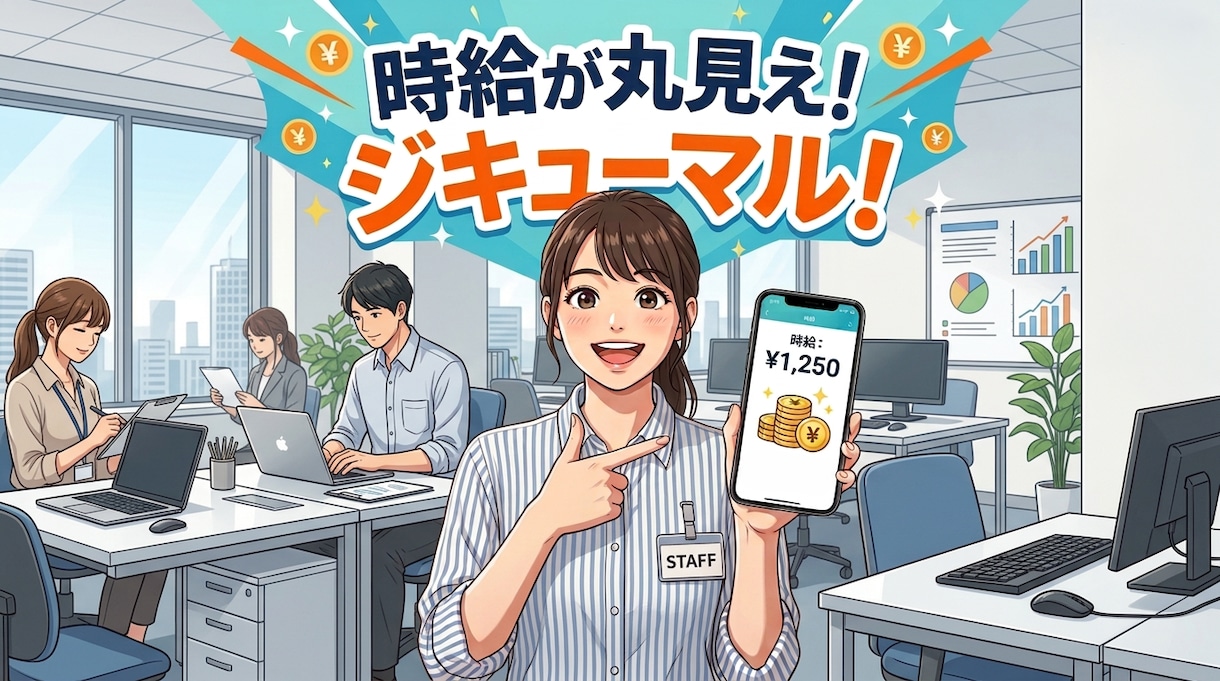 時給を見える化します 時給が丸見え！ジキューマル！入力簡単でシンプル管理！ イメージ1