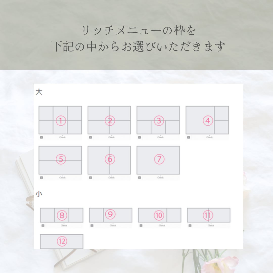 理想を詰め込んだLINEリッチメニュー作ります イメージに合わせたリッチメニューを一緒に考え、作成致します！ イメージ2