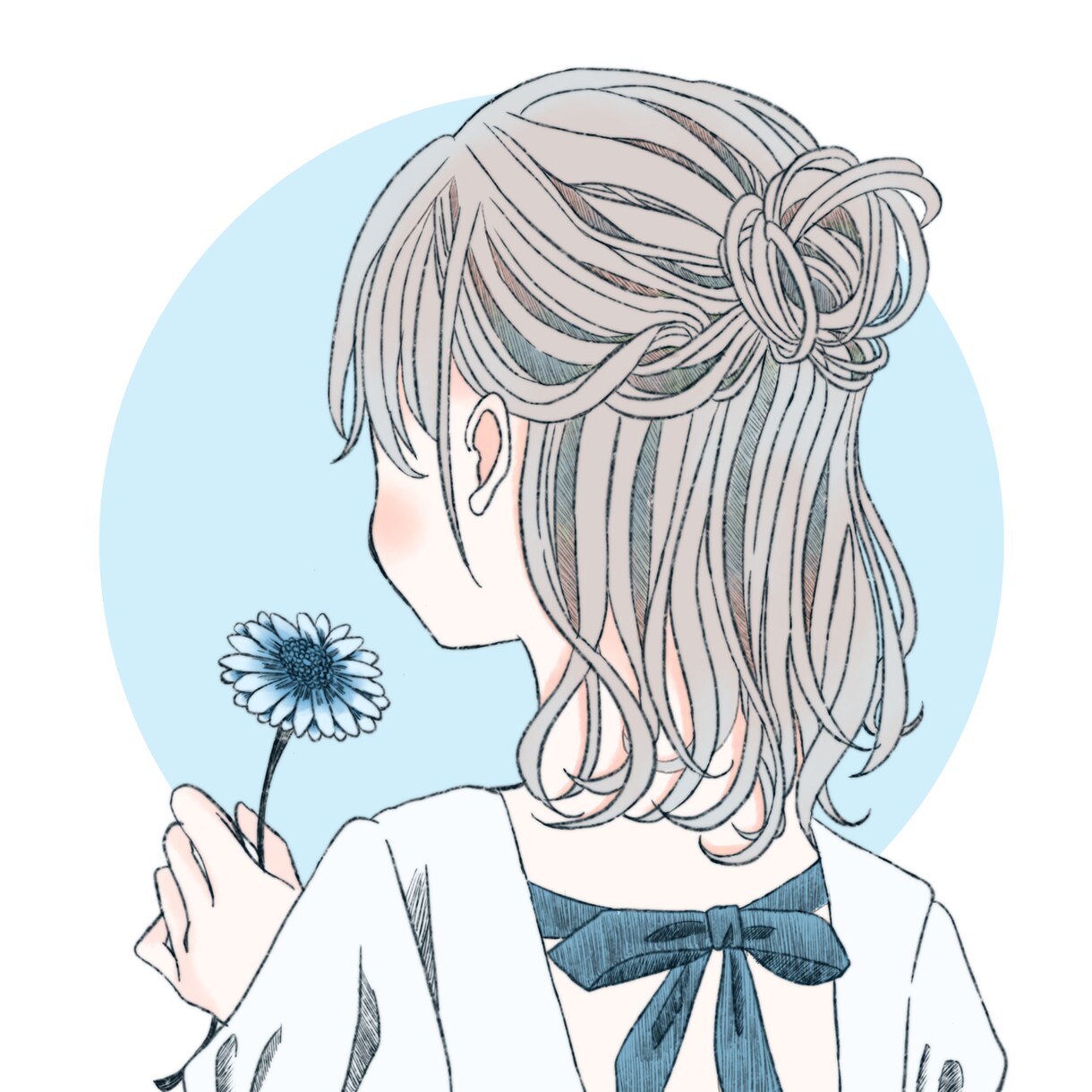 可愛い髪型描きます 後ろ姿だけで魅せることができるアイコンです✿︎ イメージ3