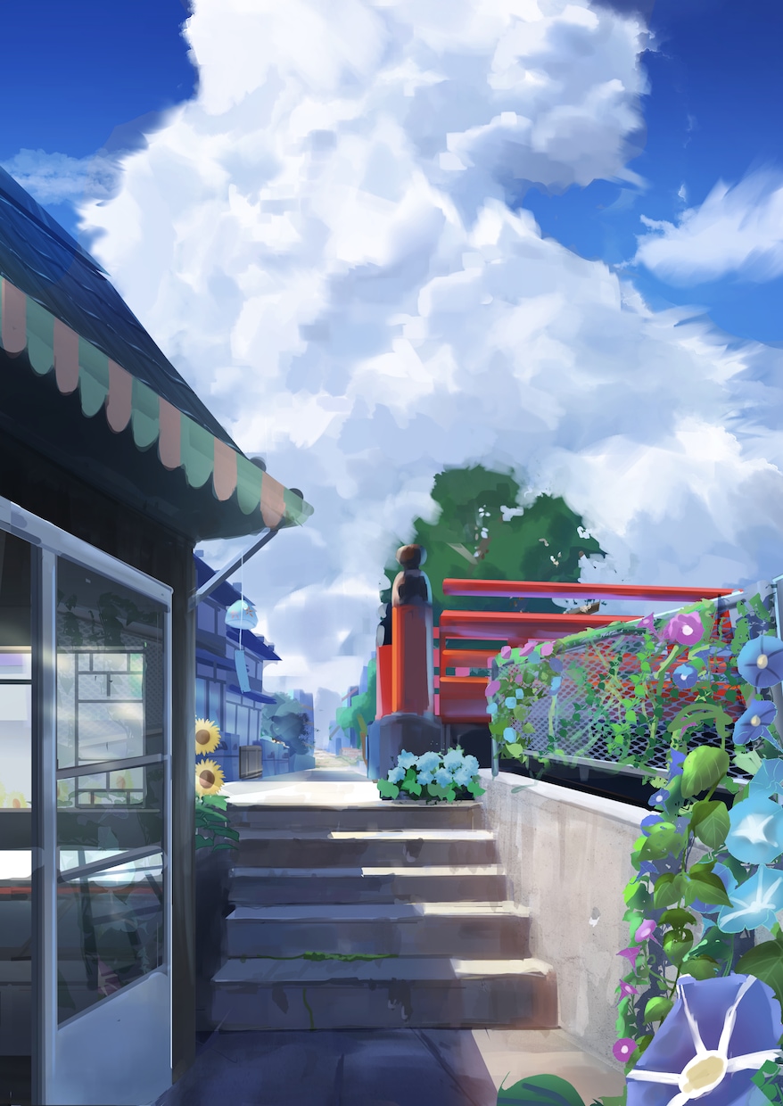 夏の風景イラスト描きます 美麗な背景イラストで夏のノスタルジアに浸りませんか？ イメージ2
