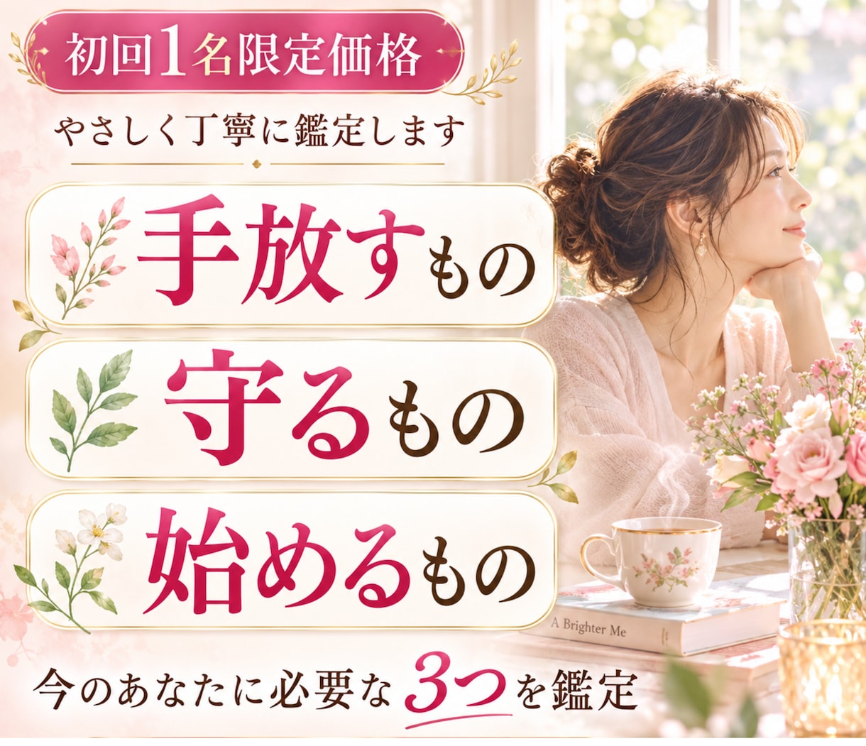 先着1名限定値段！あなたの手放す守る始める占います これから進むために、今必要な3つを読み解きます イメージ1