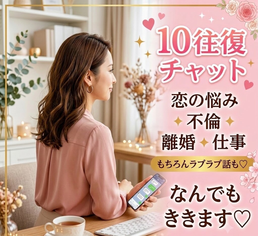 500円チャットで気軽に♪…何でも聞きます 誰にも言えない気持ちを、安心して話せる場所です！ イメージ1