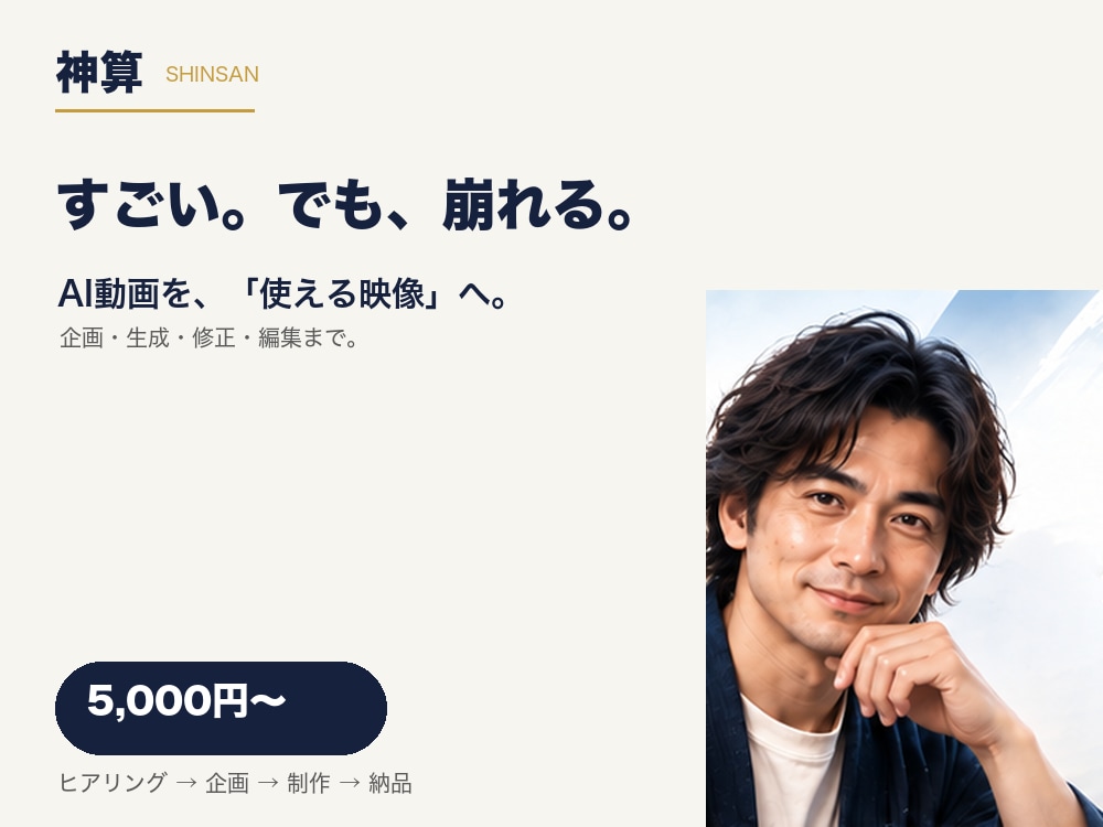 AIでSNS・広告用の短尺動画を制作します 法人営業17年の企画力で成果につながるAI動画を イメージ1