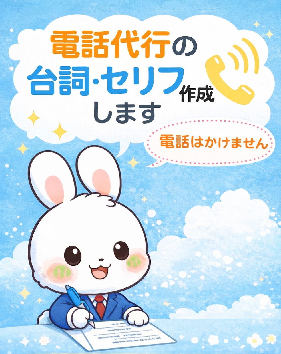 電話代行用の台詞・セリフを作成します 電話はかけませんでも「何をどう話すか」は全部作ります イメージ1