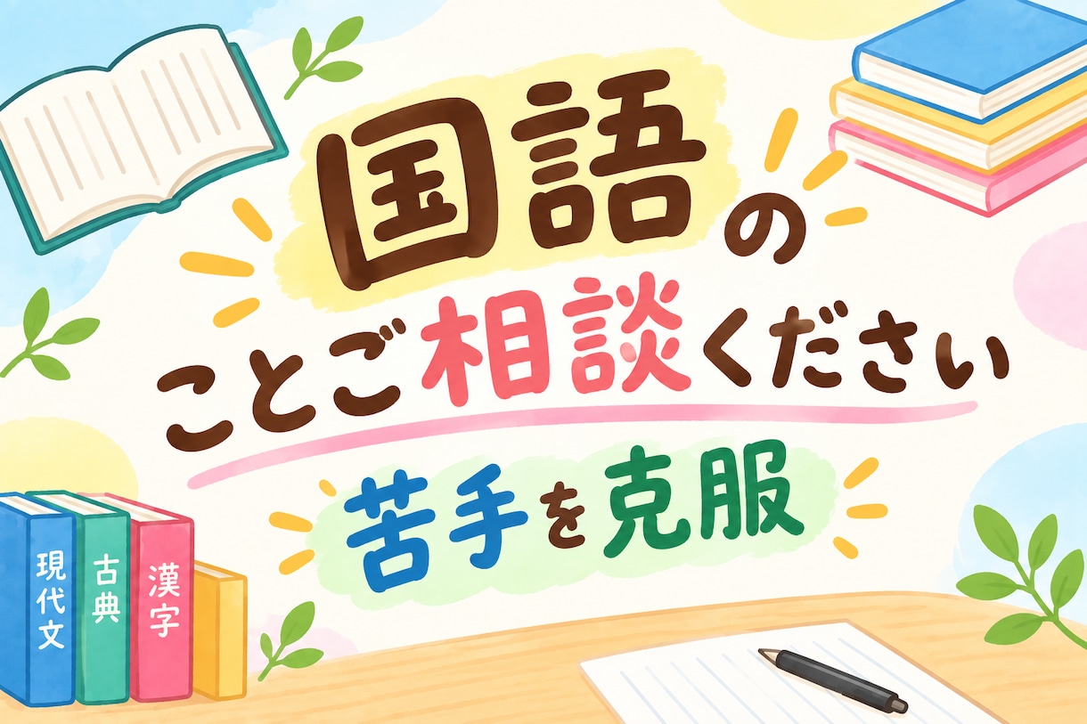 国語の相談受け付けます 国語が苦手な学生たちを救います。ジャンルを問わず対応します。 イメージ1