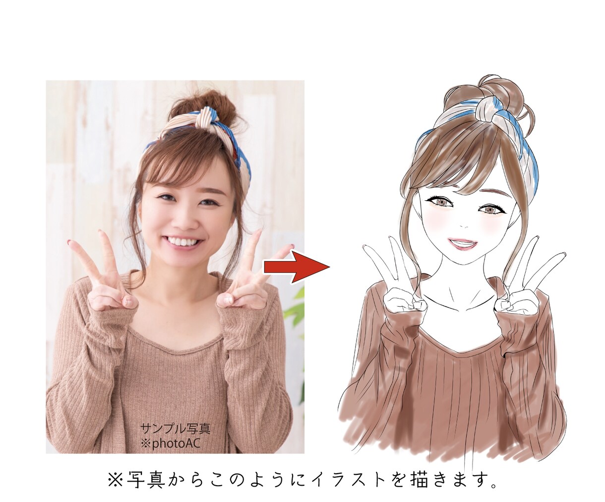 写真を元にふんわりおしゃれな水彩風アイコン作ります やわらかいラフなタッチの特別なアイコンはいかがですか イメージ3
