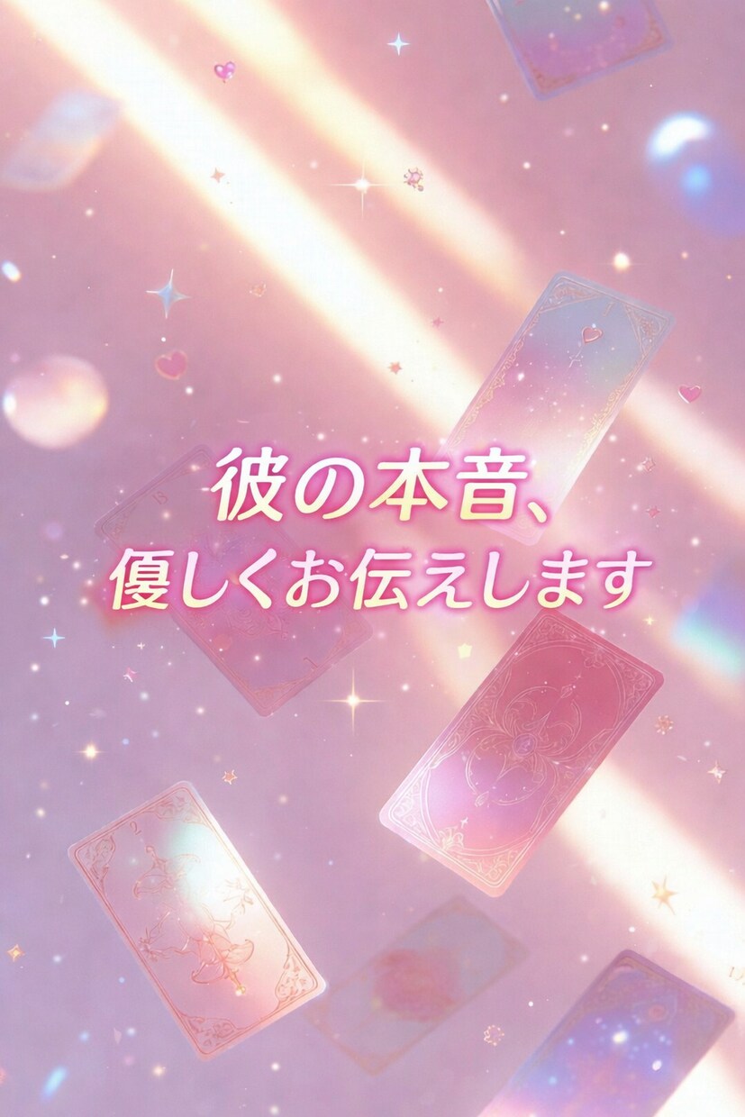 彼の本音、タロットで辛い気持ちに寄り添います 彼の本音を優しくお伝え。一人で抱えずに、話してください イメージ1