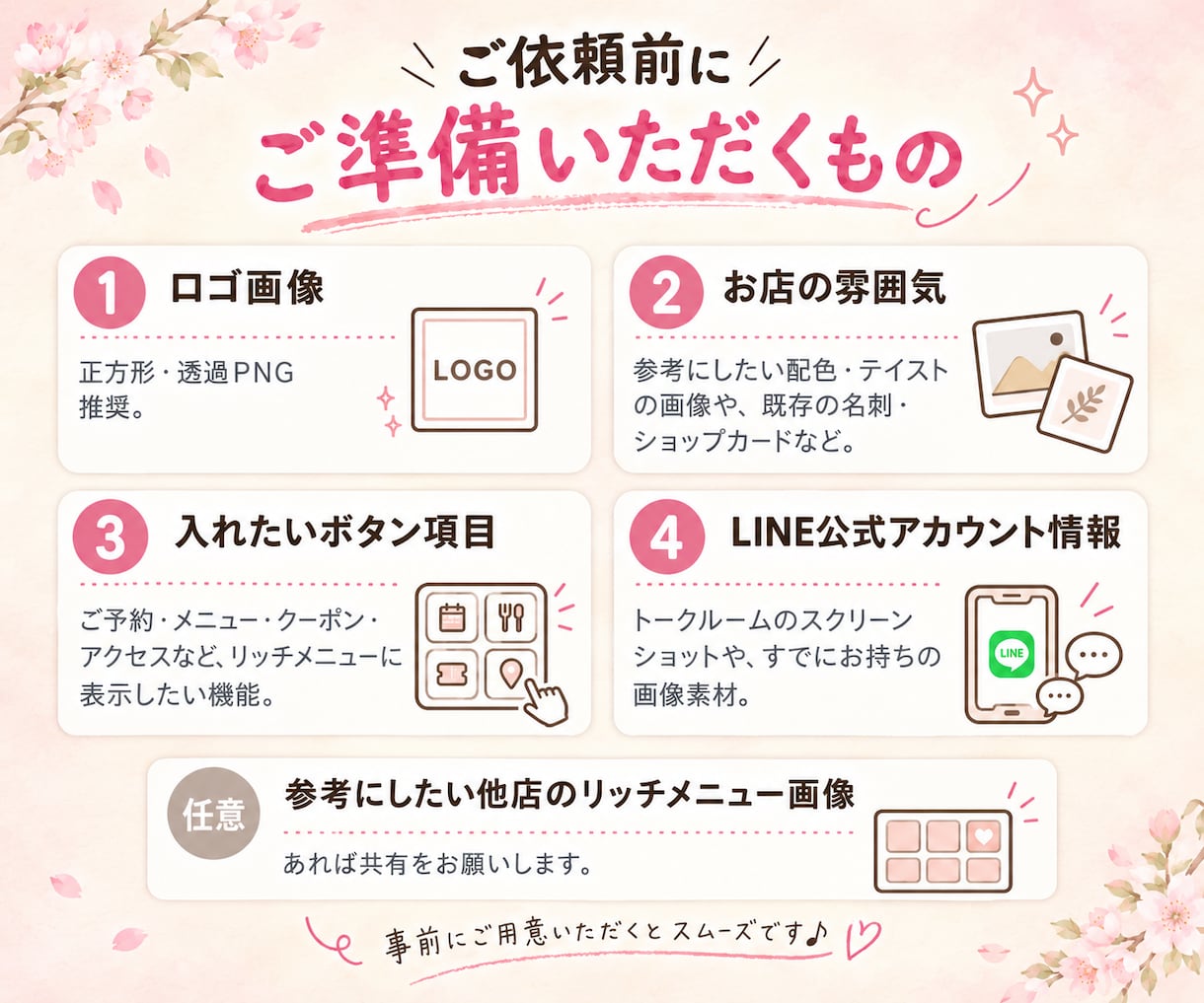 美容室・サロン向けLINEリッチメニュー作成します お店らしさを、タップしたくなるデザインに。 イメージ4