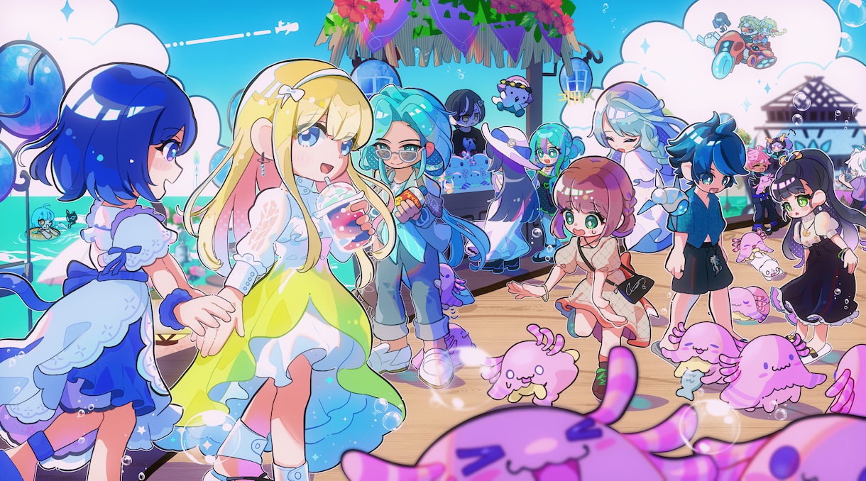 商用利用OK！きらきら可愛い１枚絵描きます ただいま実績募集中！簡易背景＋透過データのお渡し可能です！ イメージ3