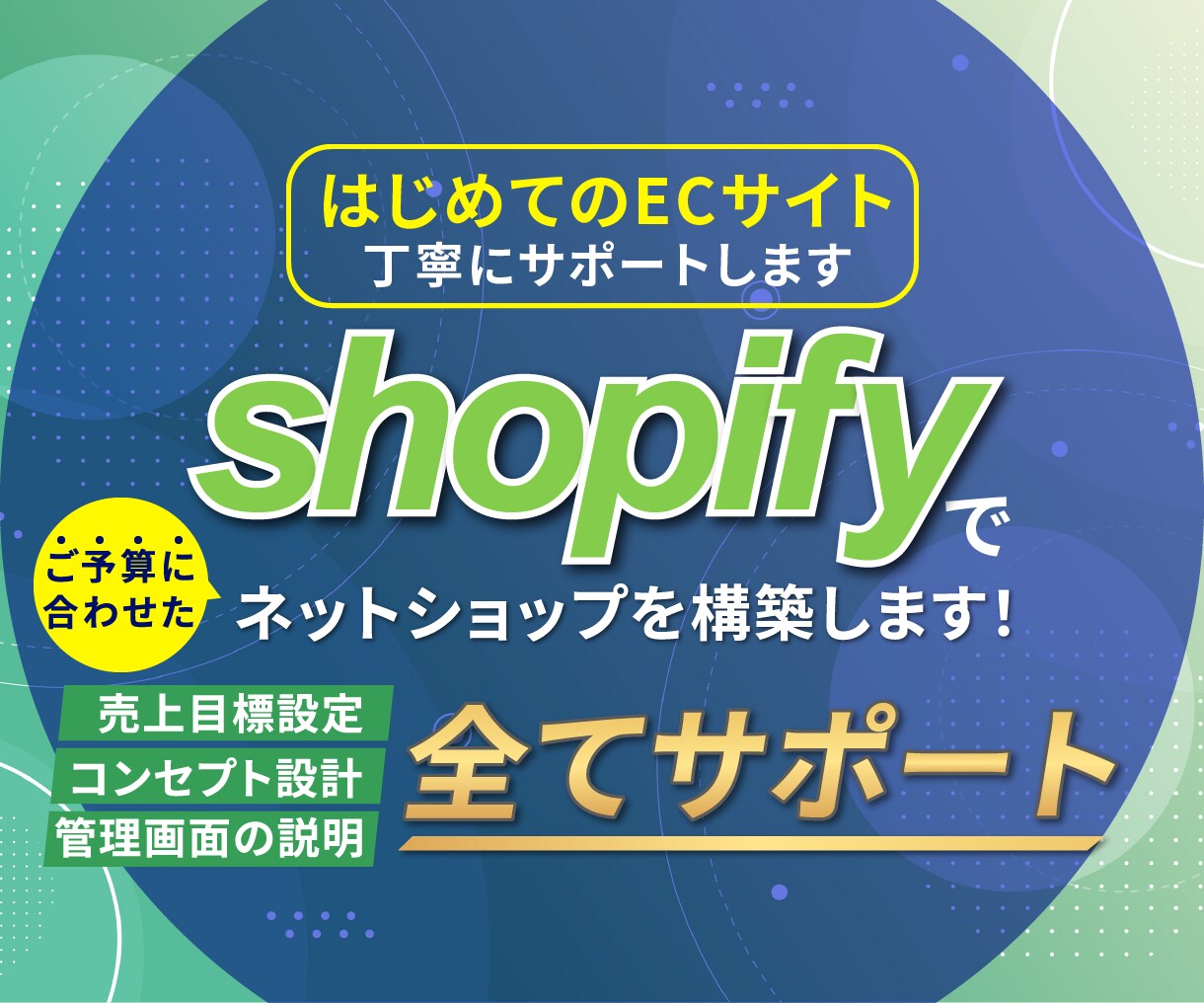 shopifyで予算に合わせてECサイト構築します 初めての方でも安心！丁寧で手厚いサポートします！ イメージ1